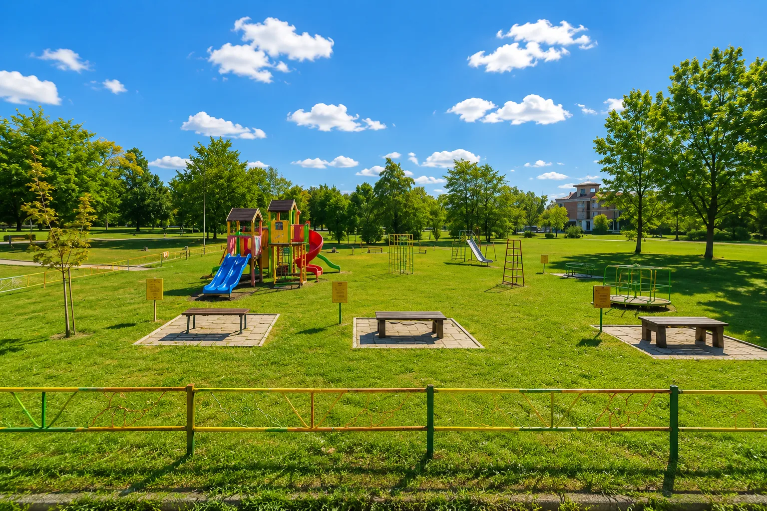 Children's playground, Banya, town centre